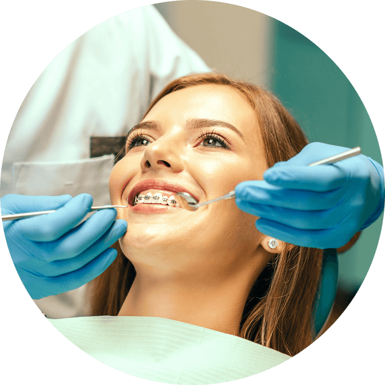 orthodontics patient undergoing procedure